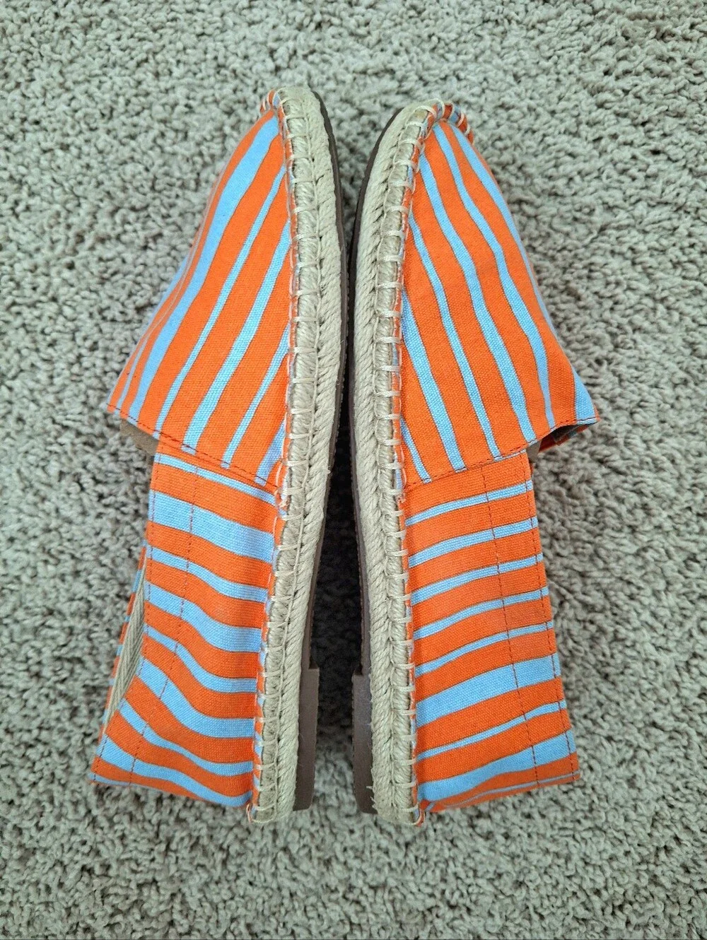 Marimekko x Uniqlo Women's Orange Blue Striped Comfy Espadrilles Size Medium 6.5